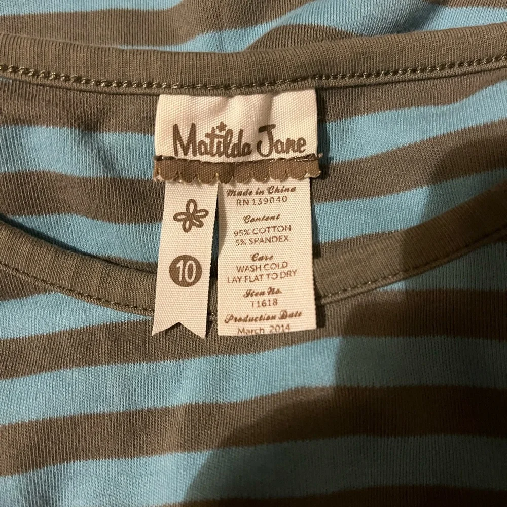 Matilda Jane Teal and Olive Striped Kids set pants new with tag‎